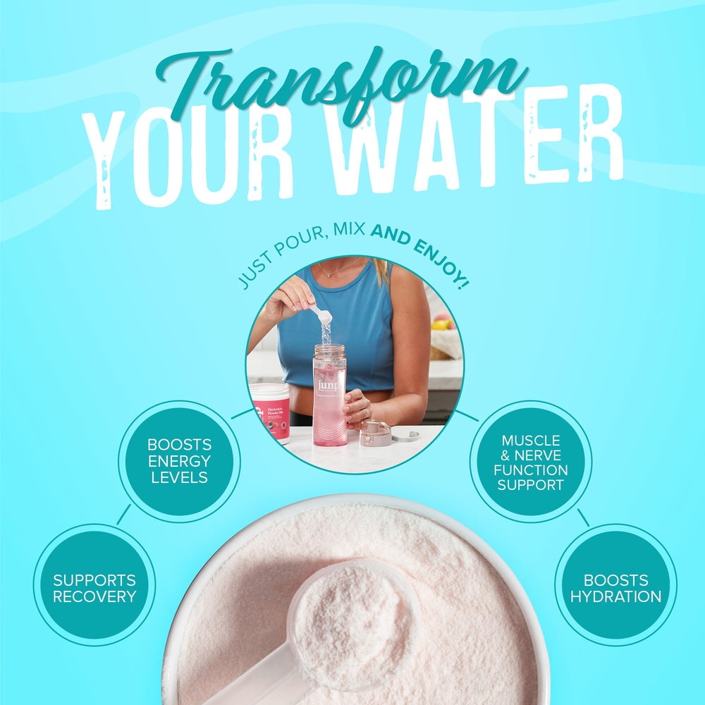 JUNP packaging closeup shows zero sugar and keto-friendly claims for clean hydration