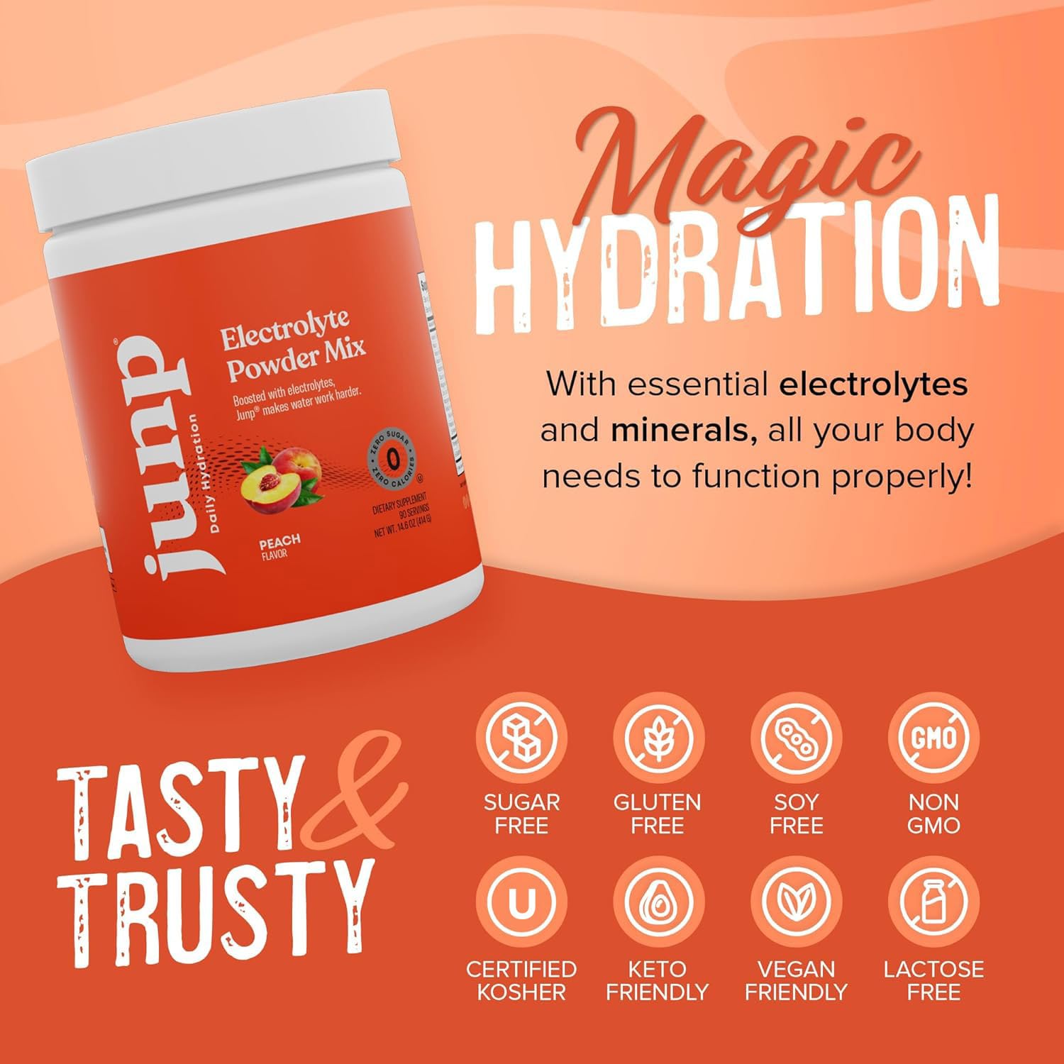 JUNP electrolyte blend with sodium potassium magnesium supports hydration.