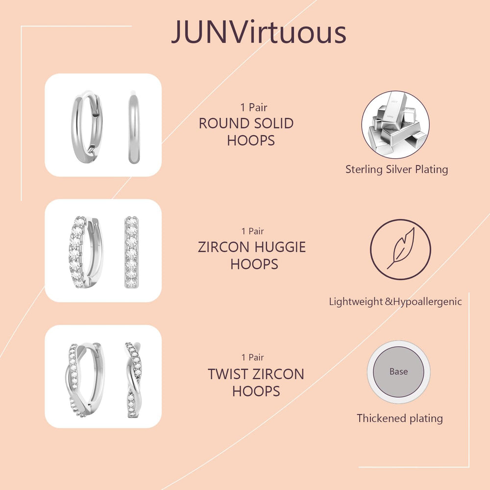 JUNVirtuous minimalist design hoop earrings enhances outfits