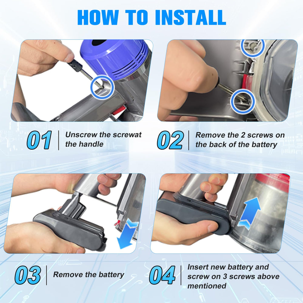 JUNWOOD Dyson V6 battery dust cover protects the unit during storage