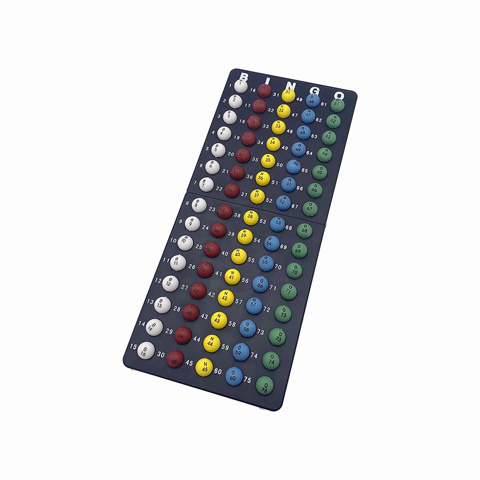 Bright 75 colored bingo balls for clear, lively play sessions