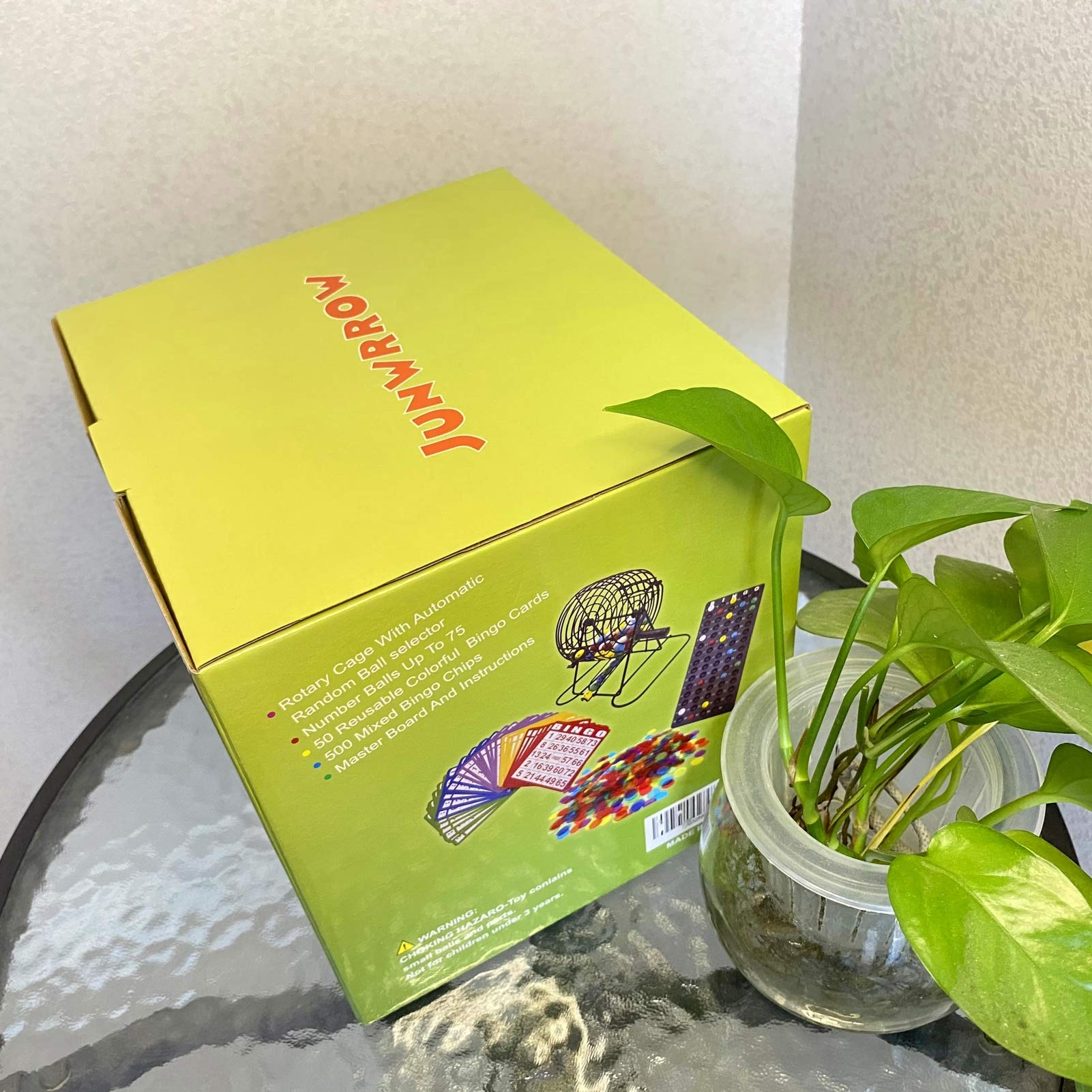 Gift-ready JUNWRROW bingo set box for easy gifting