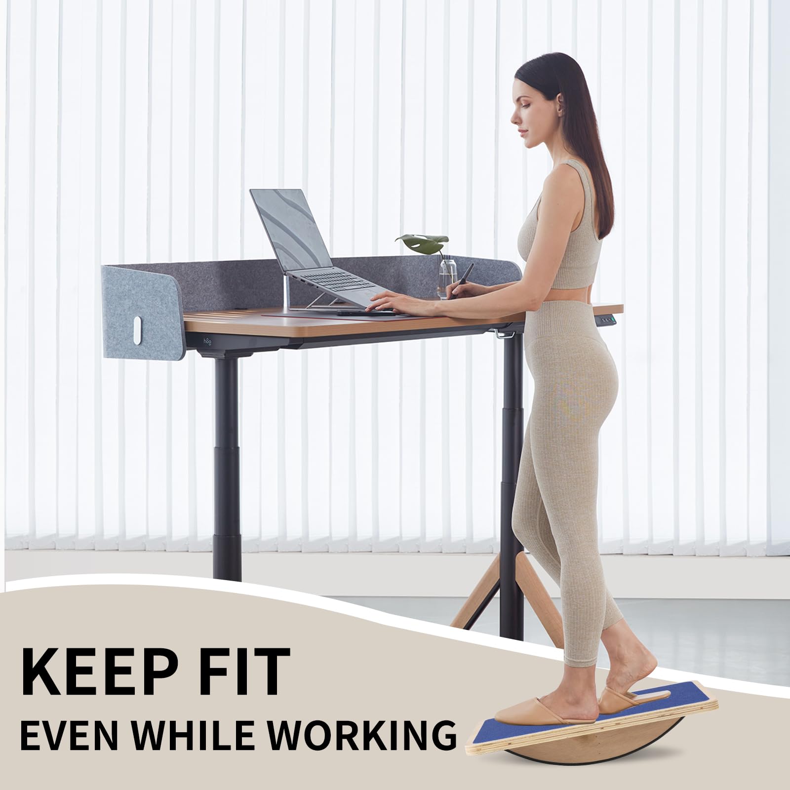 Juoe balance board in use at home gym demonstrates full-body engagement