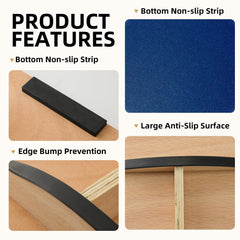 Juoe balance board non-slip bottom prevents sliding on indoor floors