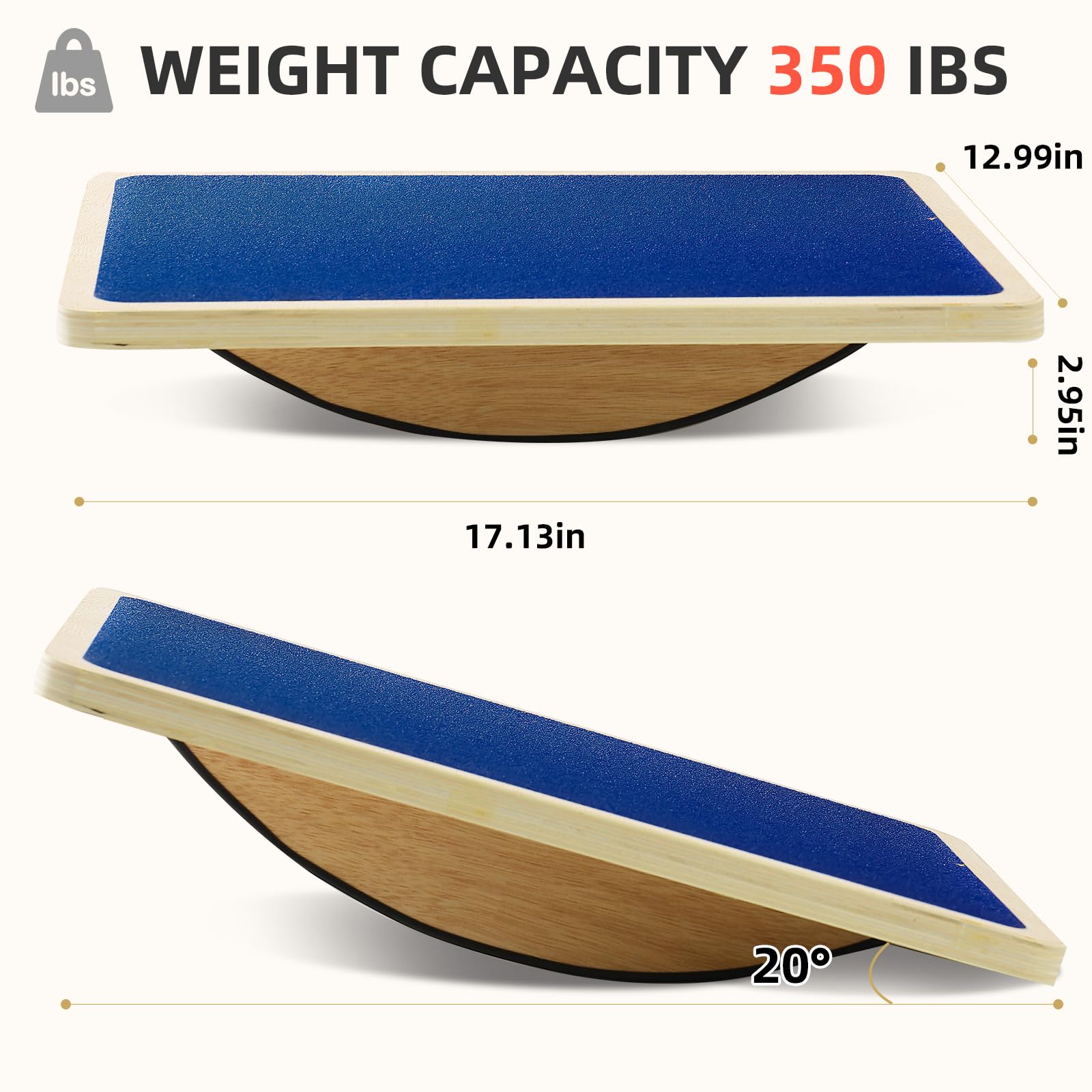 Juoe balance board side view highlighting stability during balance training