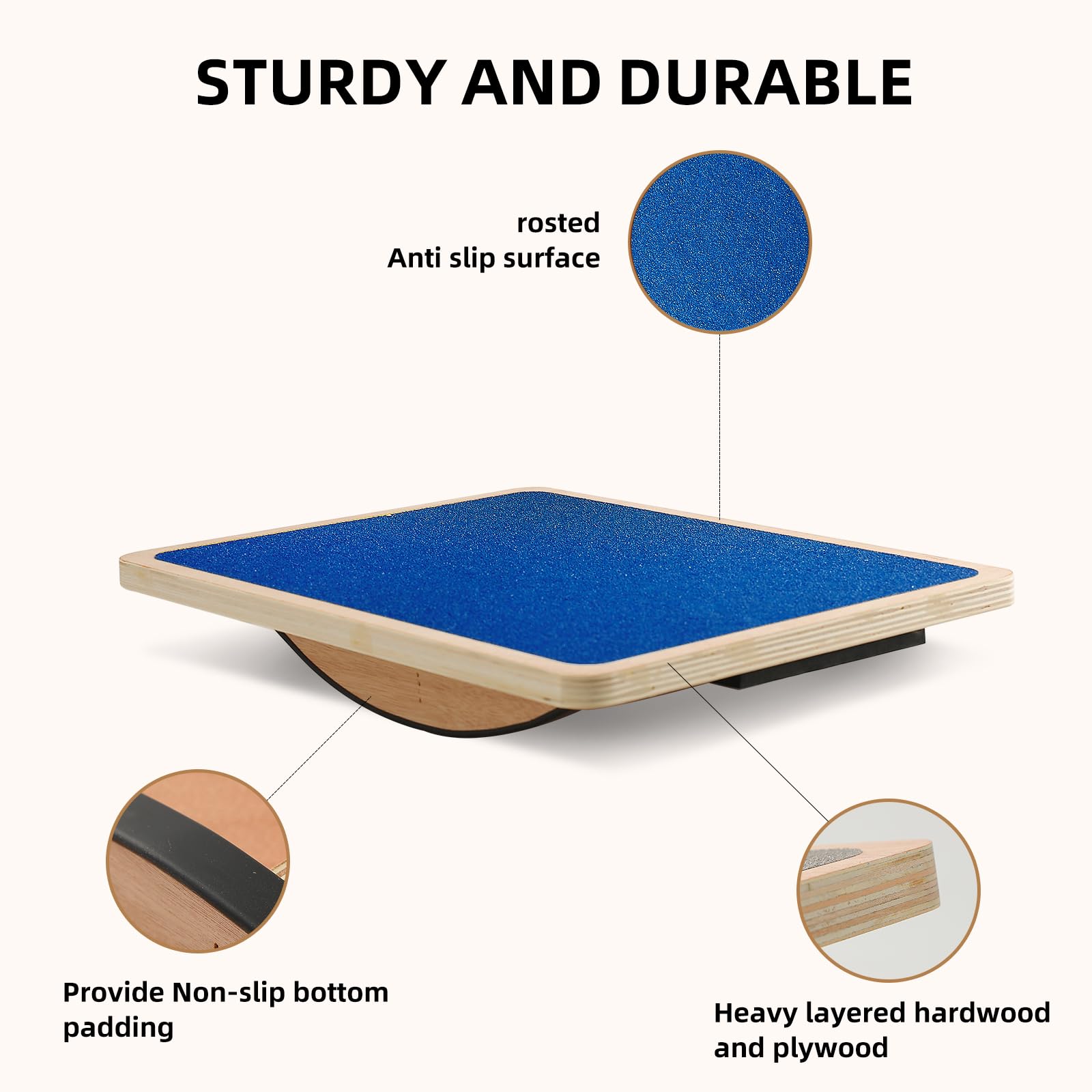 Juoe balance board wood material close-up reveals durable plywood