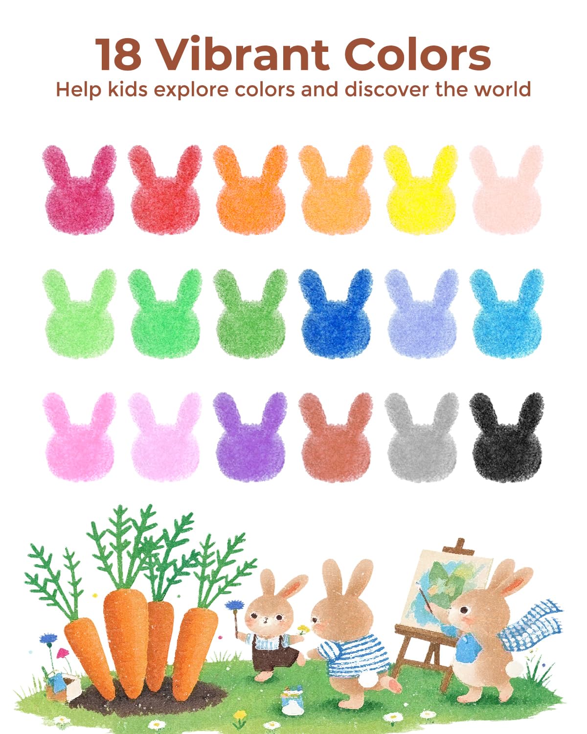 JUPITEARTH carrot crayons coloring book and learning guides included