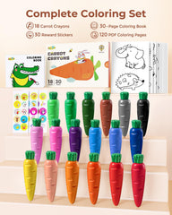 JUPITEARTH carrot crayons mess-free design washes out easily