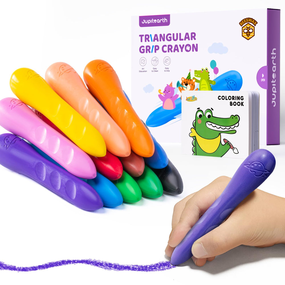 JUPITEARTH triangle crayons pack—vibrant colors for imaginative drawing