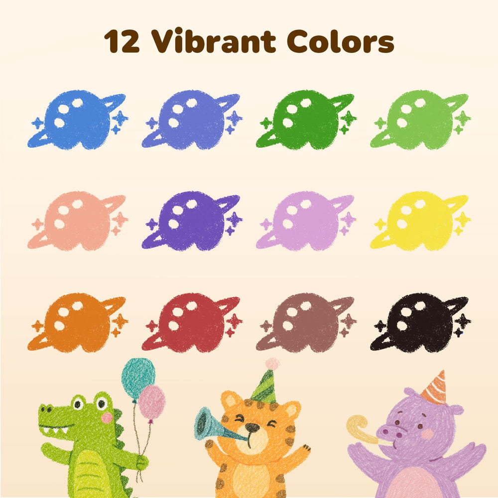 JUPITEARTH washable crayons—simple cleanup from hands and fabrics