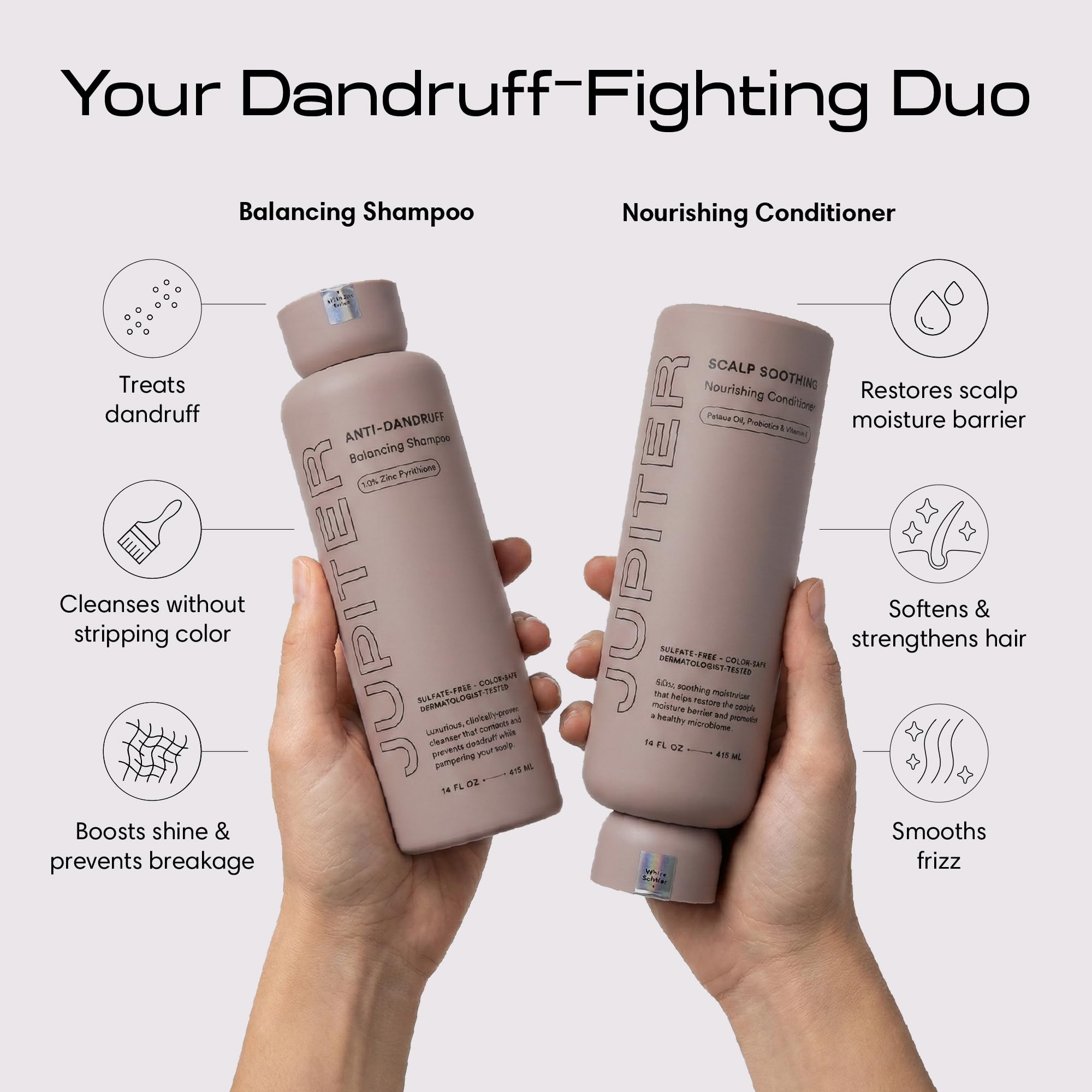 Jupiter nourishing conditioner bottle for smoother, shinier hair.