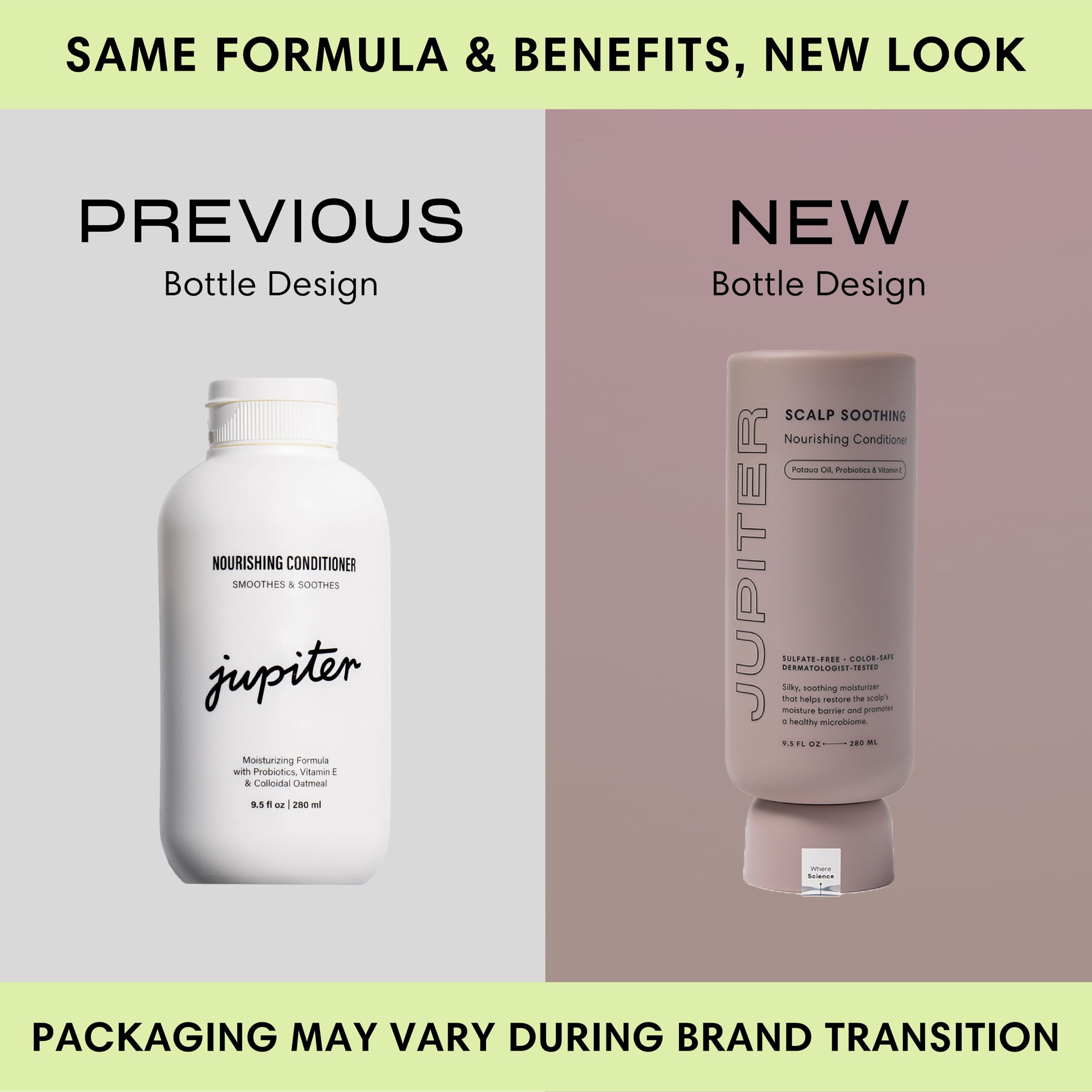 Jupiter Nourishing Conditioner texture close-up showing creamy formula for frizz control.