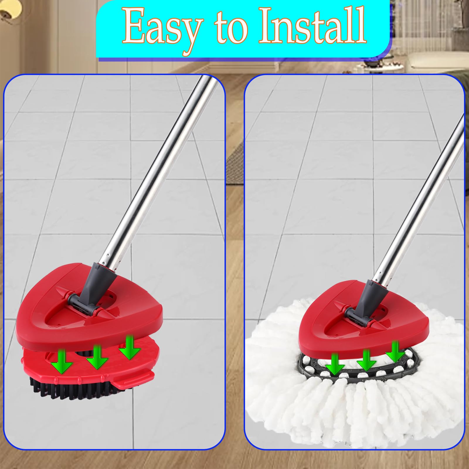 Juplentek scrubber mop head for tough spots on surfaces