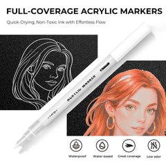 JusArt white marker cap snaps securely to prevent ink drying.