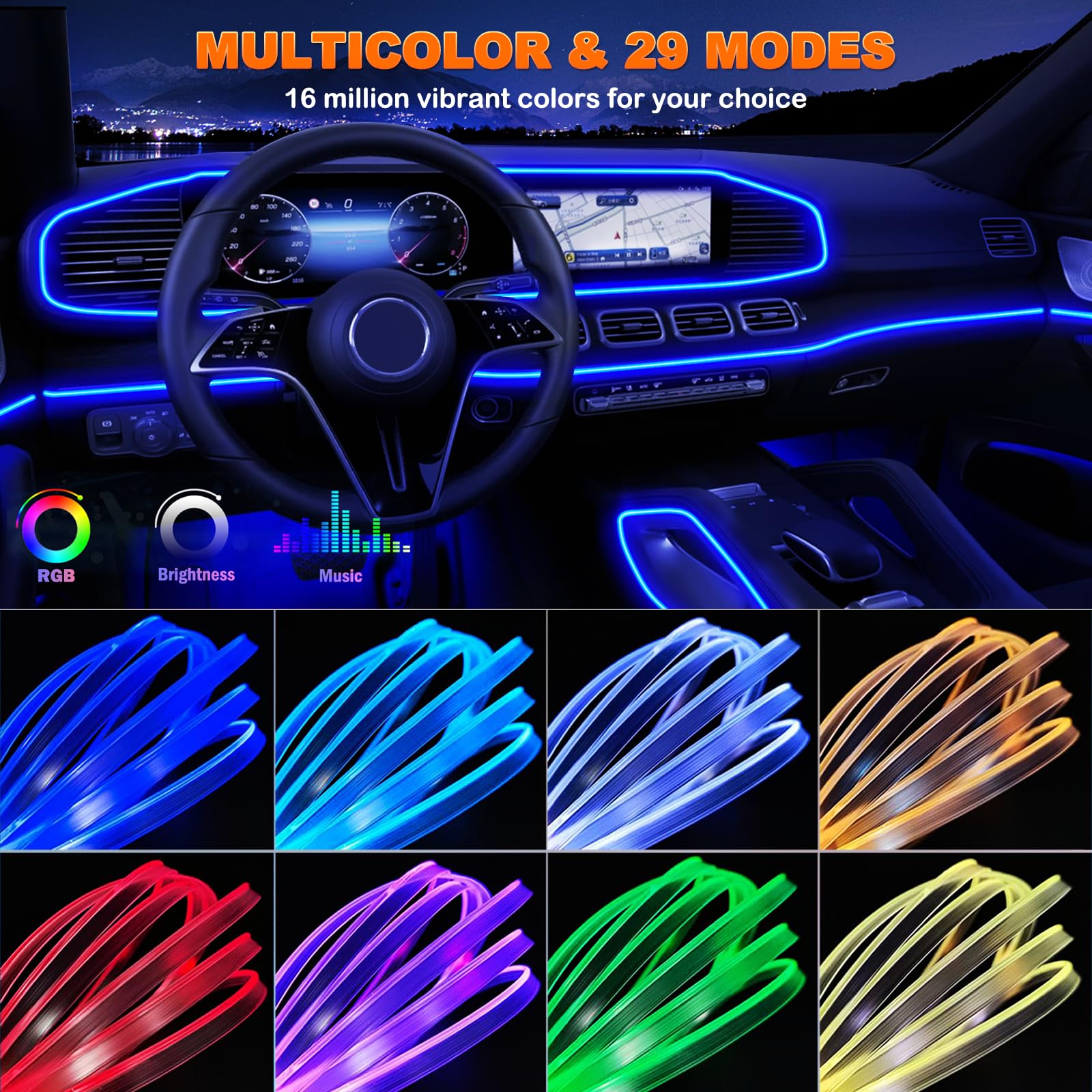 Jushope fiber optic 236-inch kit offers flexible placement for creative lighting