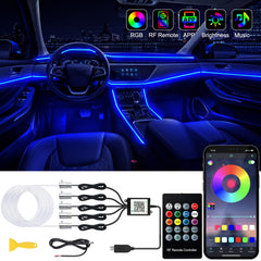 Jushope interior car LED strip lights with app and remote control for easy color change