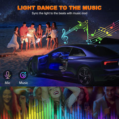 Jushope lights in music mode syncing to audio for a vibey cabin