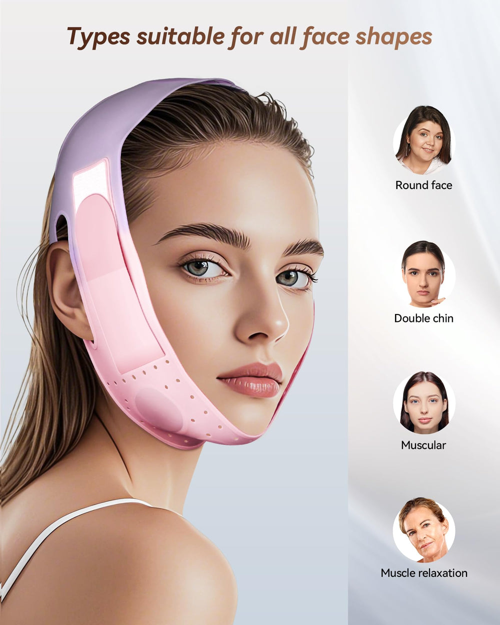 JUSMORE overnight-wear option promotes convenient jawline definition.