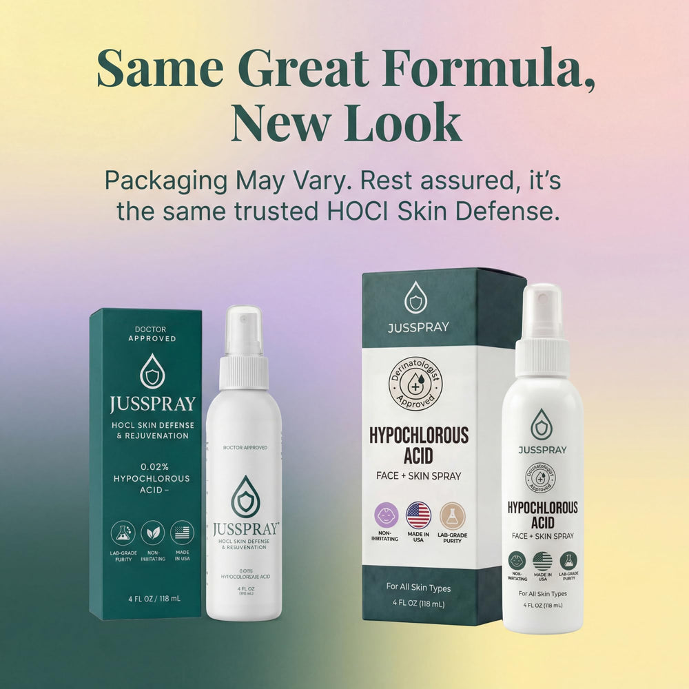 On-the-go spray from Jusspray HOCl for quick skin refreshment