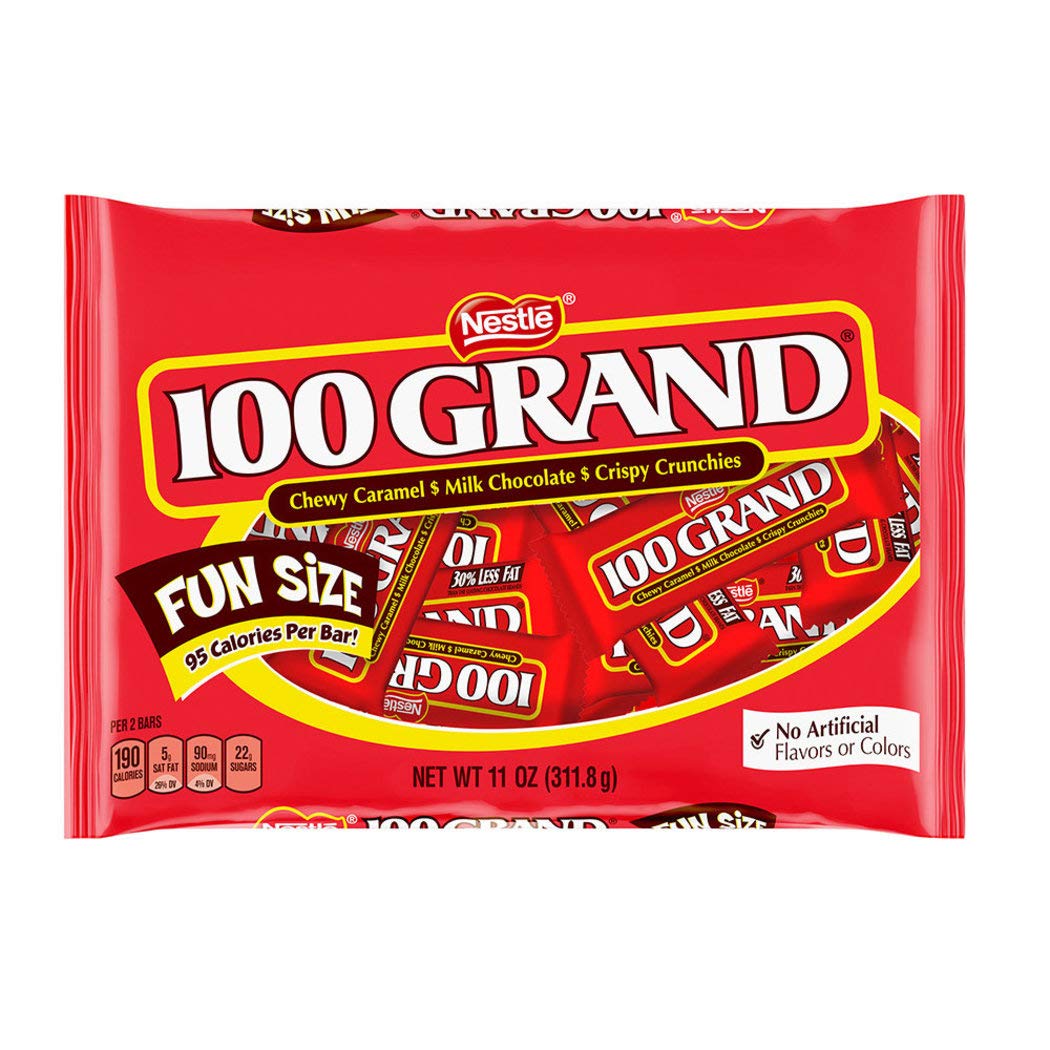 Just Candy 100 Grand bag front view, convenient snack option