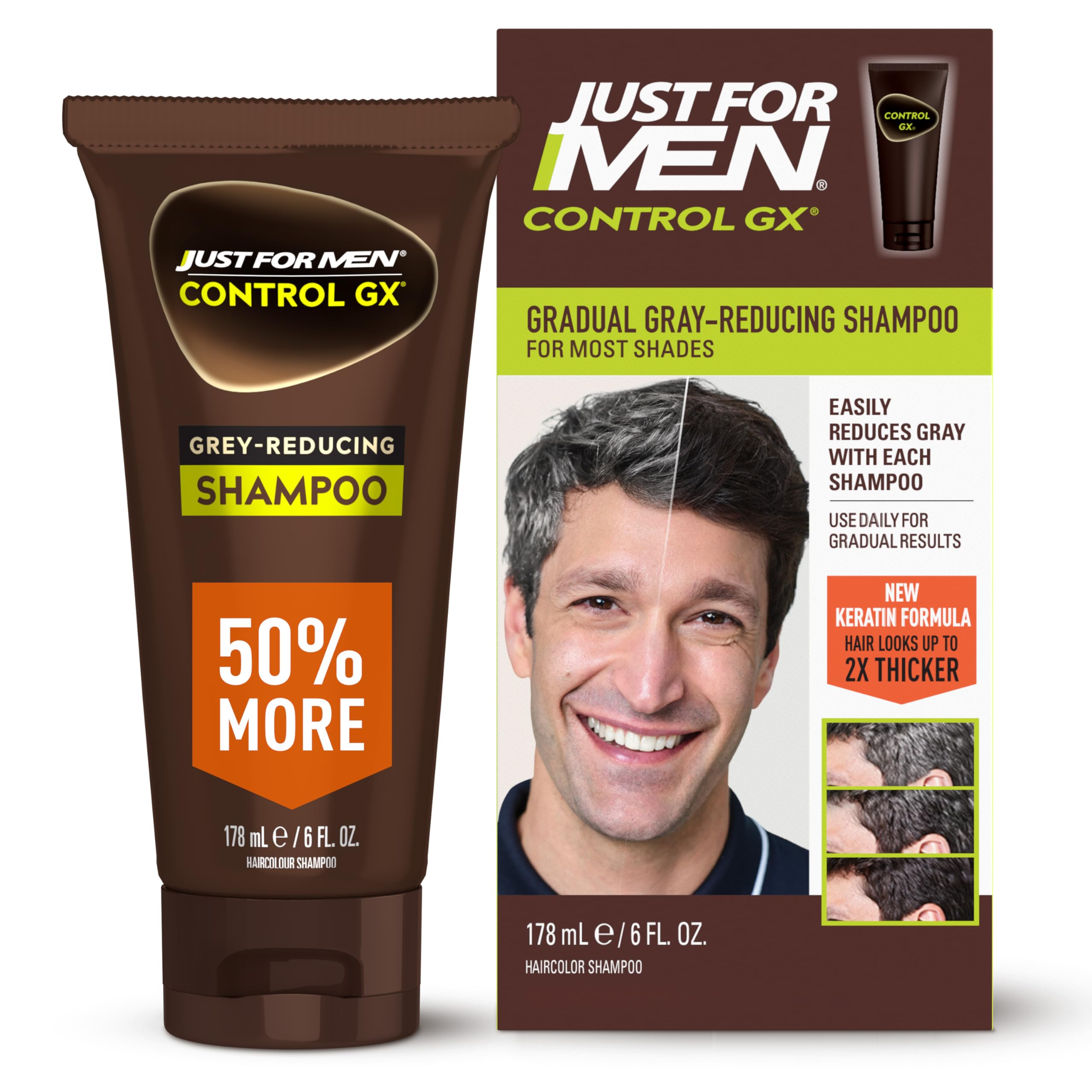 Just for Men Control GX shampoo bottle front showing the product