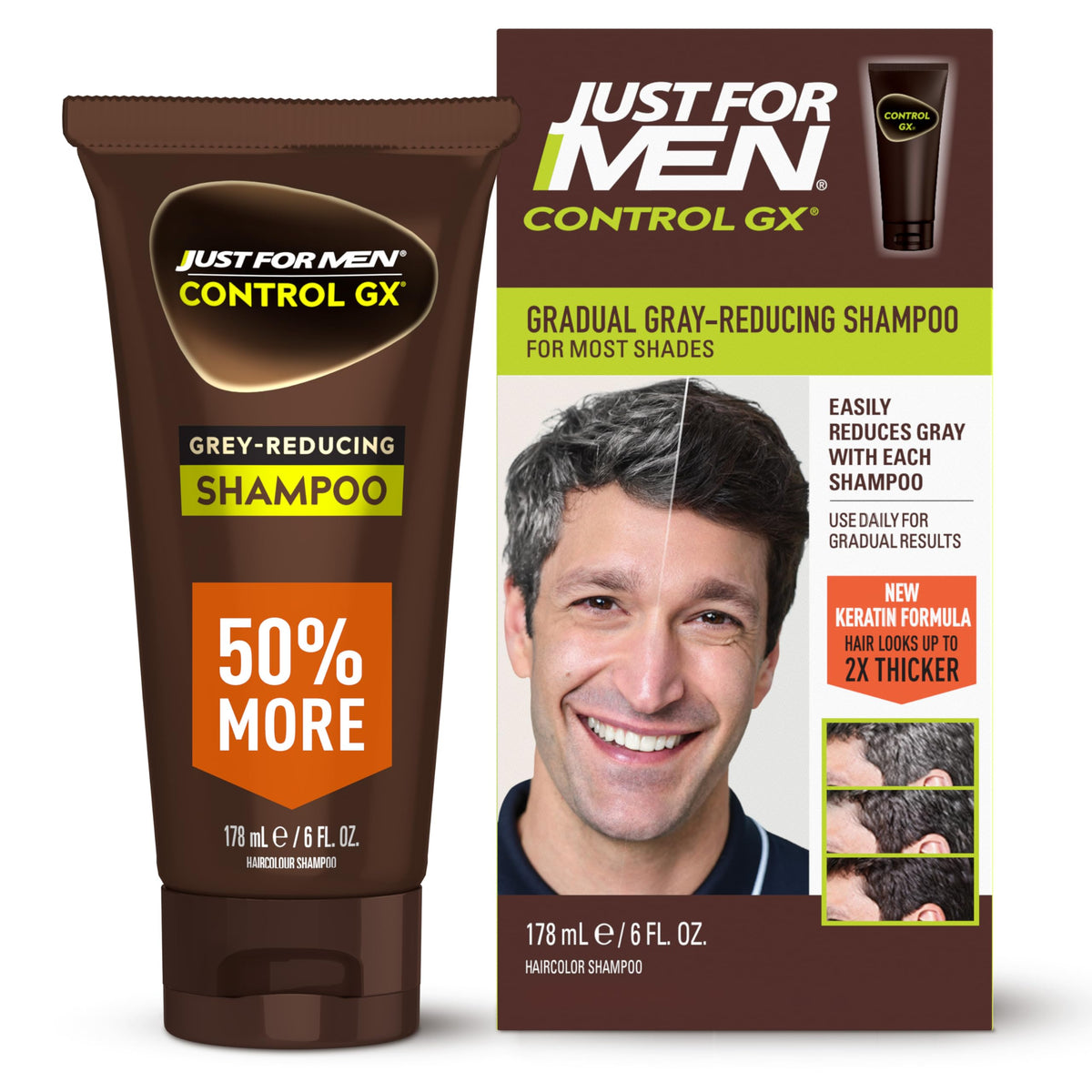 Just for Men Control GX shampoo bottle front showing the product
