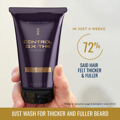 Just for Men Control GX + THK lather action demonstrates cleansing and fuller beard.