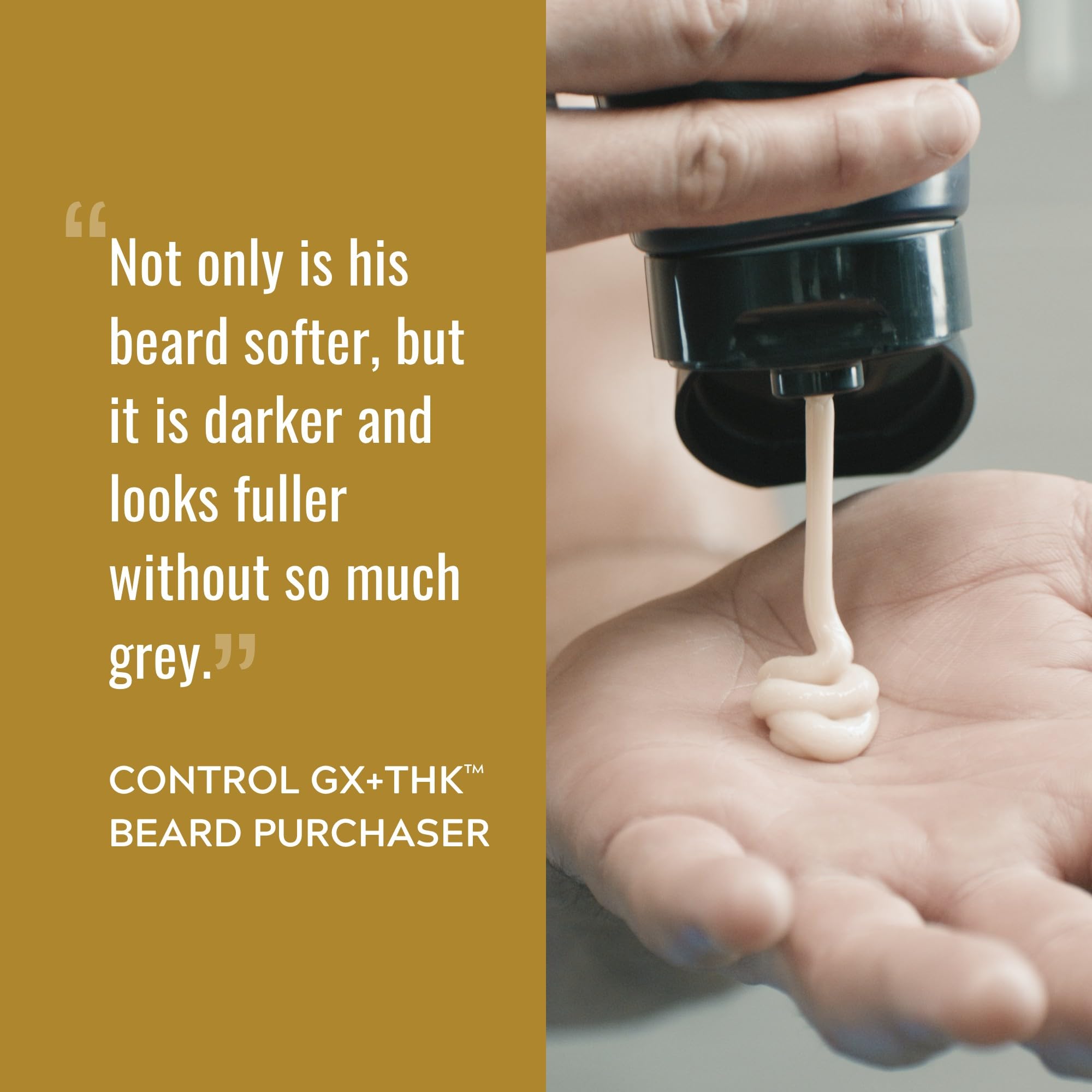 Just for Men Control GX + THK beard wash packaging for easy daily use.