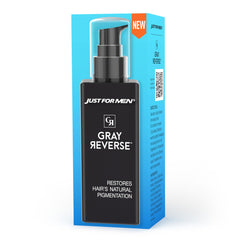 Just for Men Gray Reverse Daily Serum bottle for quick, dye-free daily use.