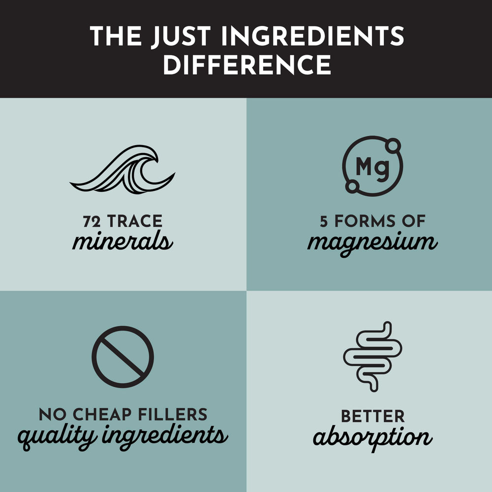 Just Ingredients clean-label seals highlighting vegan, gluten-free and third-party tested
