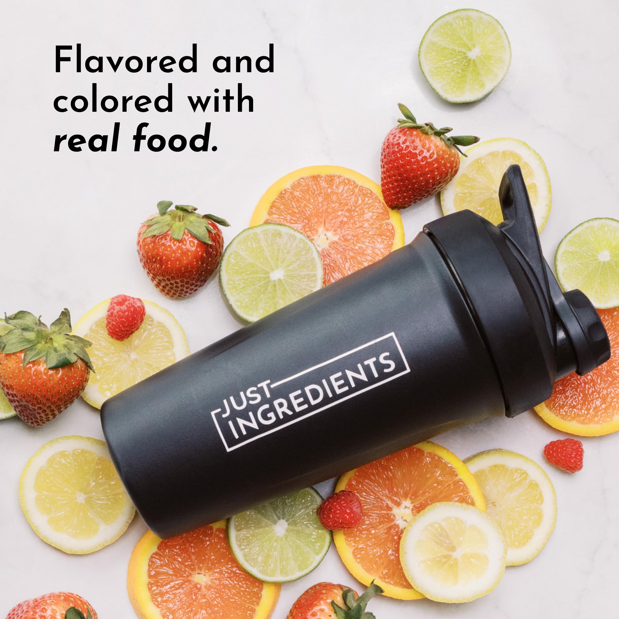 Just Ingredients Lemon Lime Electrolytes packaging signals a clean-label, transparent formula.