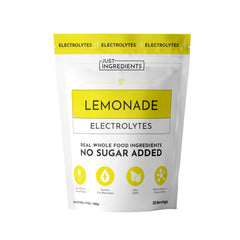 JUST INGREDIENTS Lemonade Electrolytes bottle for refreshing hydration after workouts.