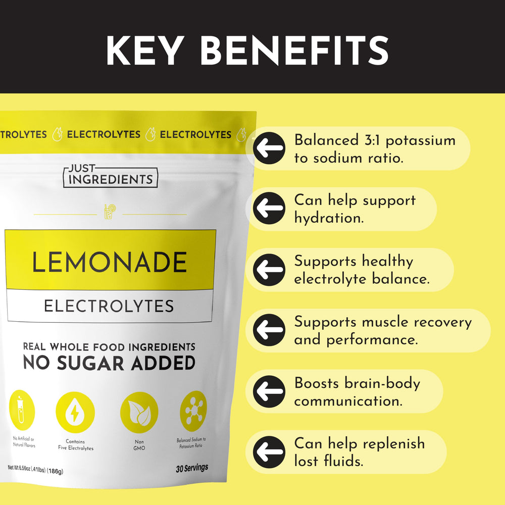 Just Ingredients Lemonade Electrolytes bottle in gym bag for on-the-go hydration.