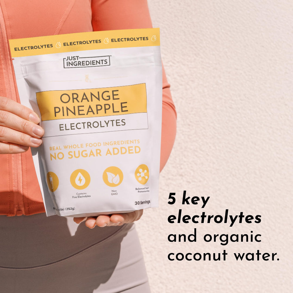 JUST INGREDIENTS Orange Pineapple Electrolytes real fruit extracts provide vibrant flavor