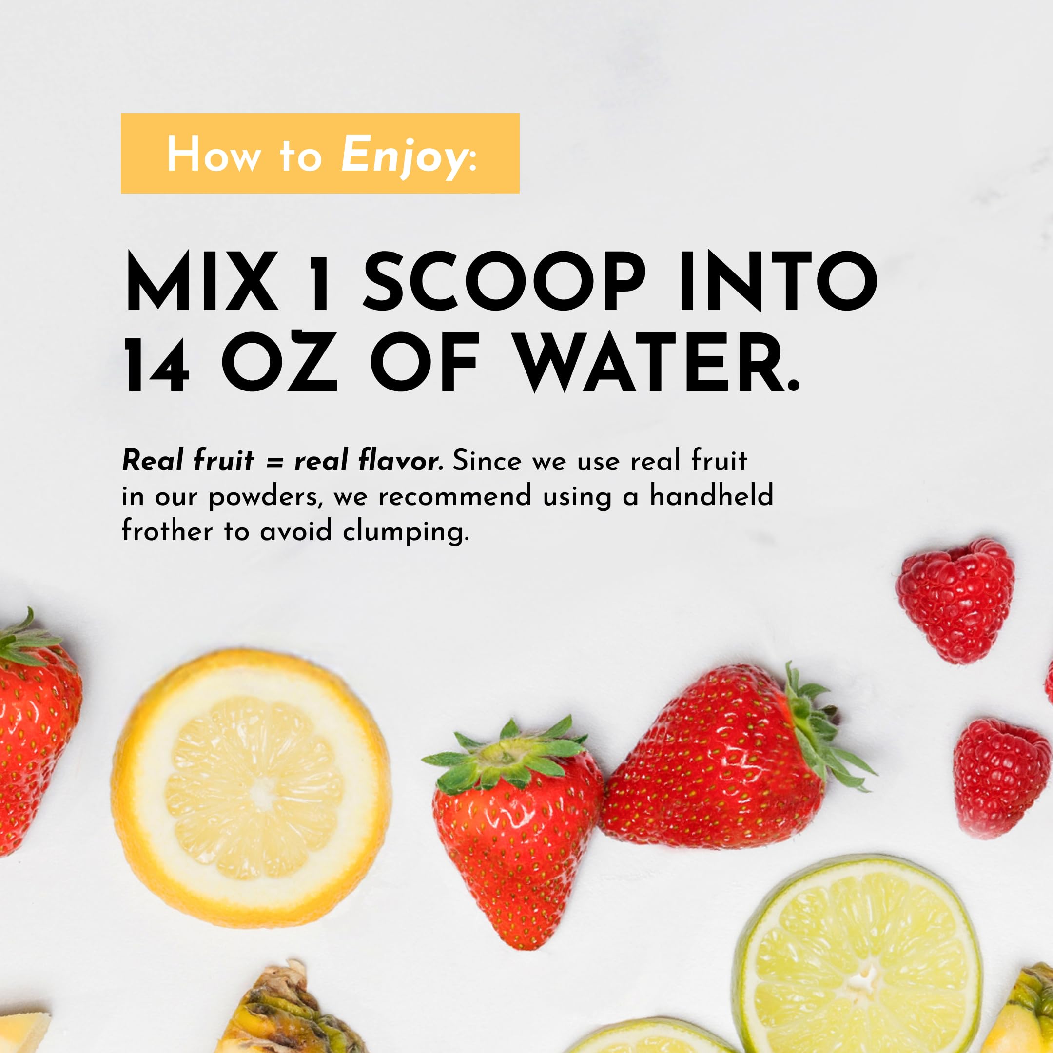 JUST INGREDIENTS Orange Pineapple Electrolytes monk fruit and stevia offer sugar-free sweetness