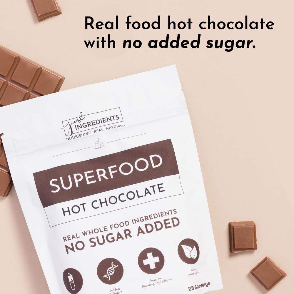 Just Ingredients organic cacao powder offers antioxidant flavor with depth.