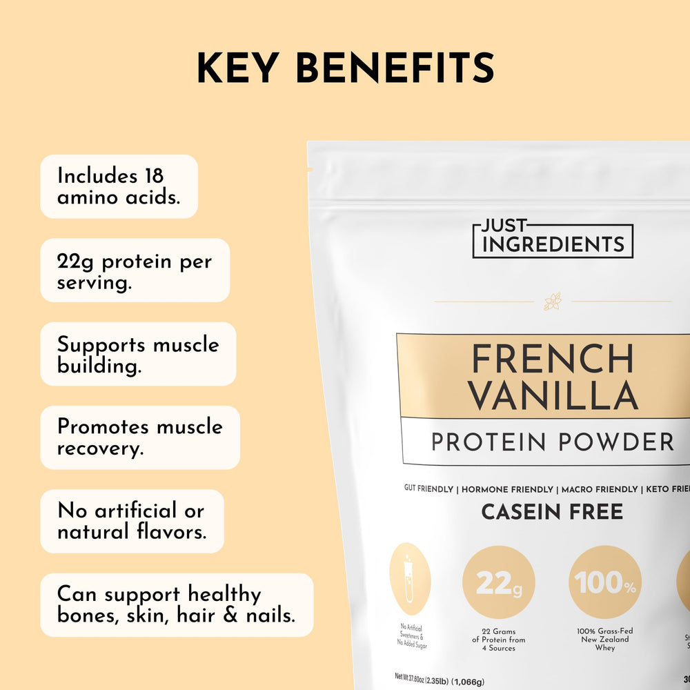 Post-workout recovery support with each serving from JUST INGREDIENTS protein powder.
