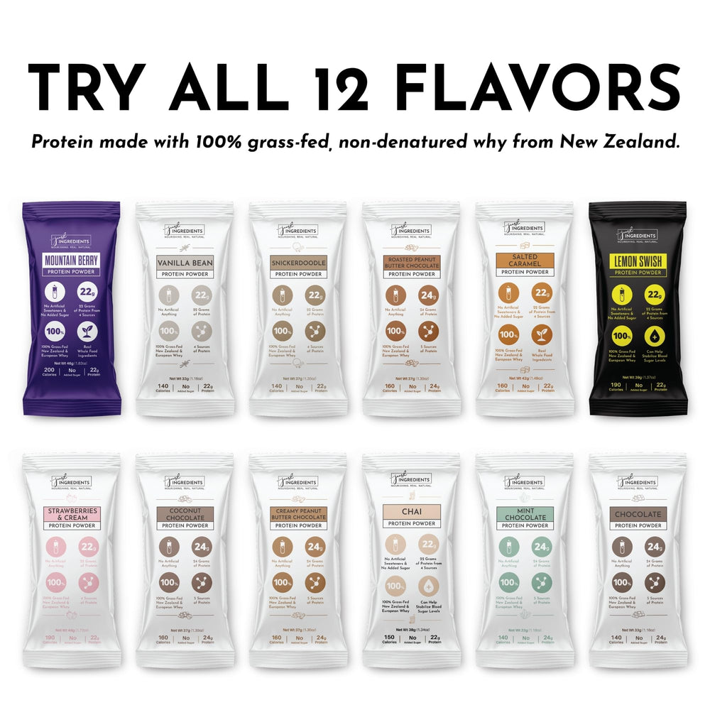 JUST INGREDIENTS protein powder scoop shows measured servings for easy post-workout shakes.