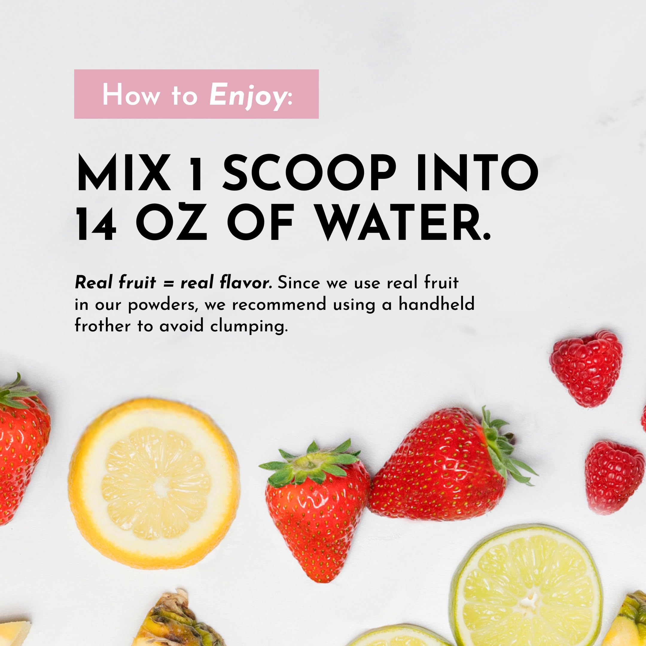 Just Ingredients Raspberry Lemonade Electrolytes ingredients close-up highlights coconut water and minerals