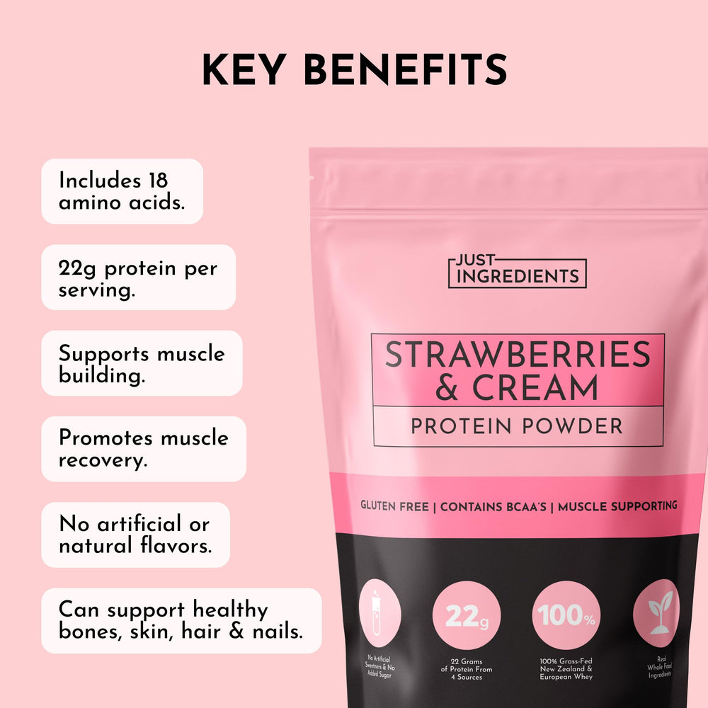 JUST INGREDIENTS measuring scoop ready to mix into smoothies for convenient daytime energy