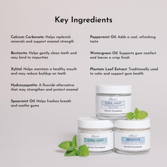 JUST INGREDIENTS toothbrush with powder demonstrates easy daily brushing for clean, fresh breath
