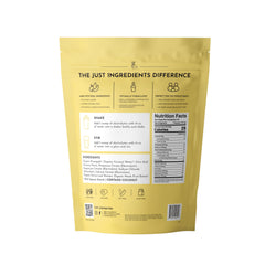 JUST INGREDIENTS Tropical Paradise Electrolytes Label Closeup highlighting clean ingredients.