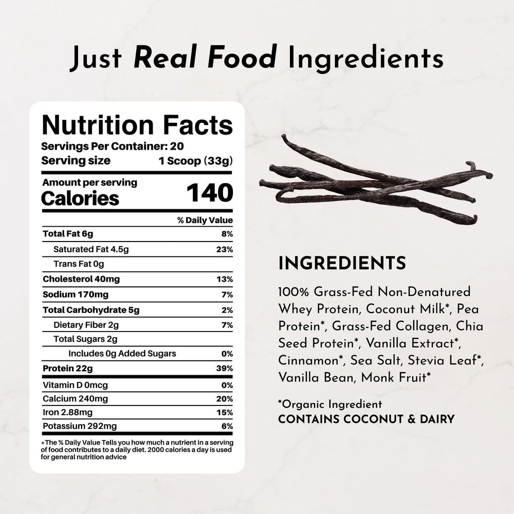 JUST INGREDIENTS protein powder scoop ready for quick shakes