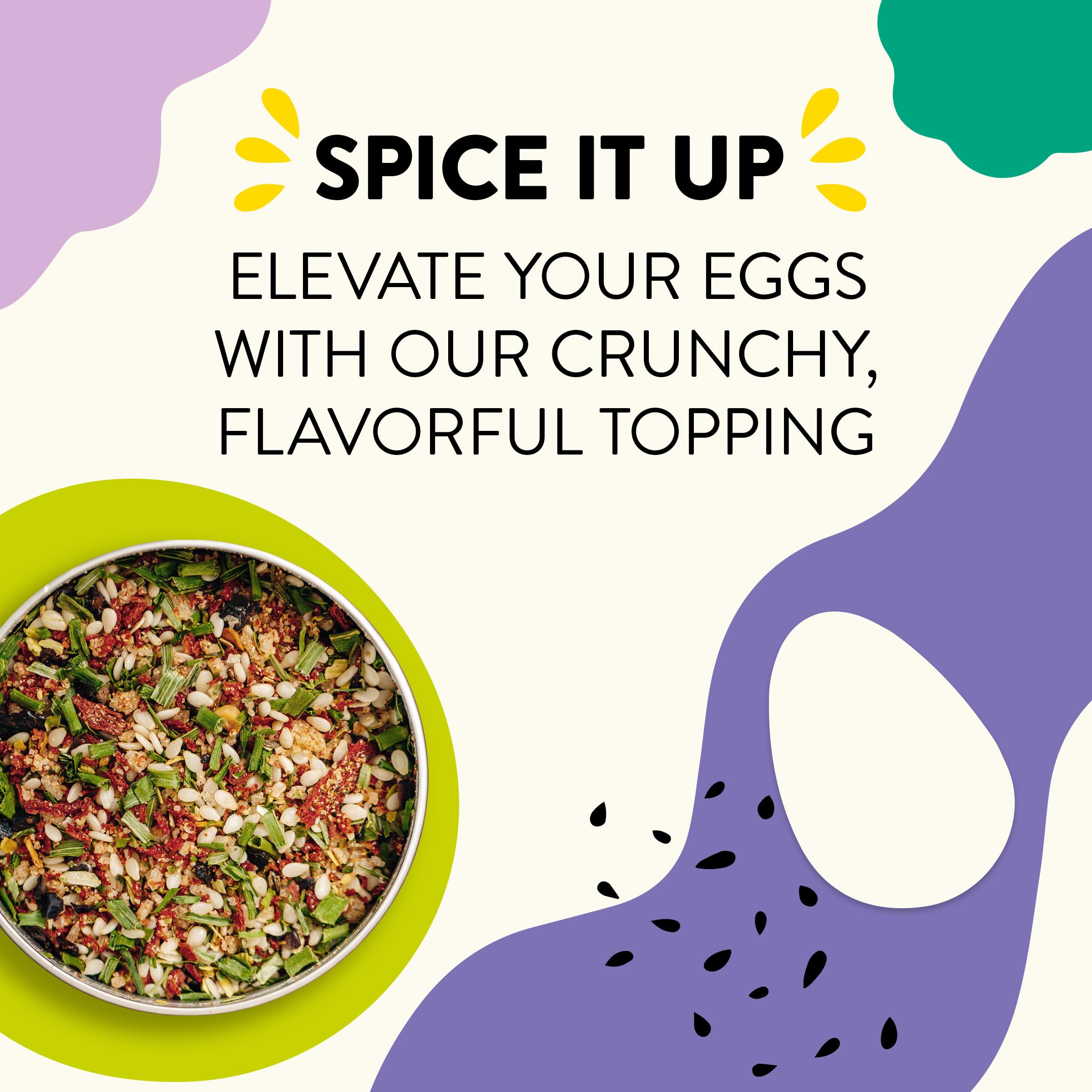 Just Spices Egg Topping in an omelet enhances flavor and bite