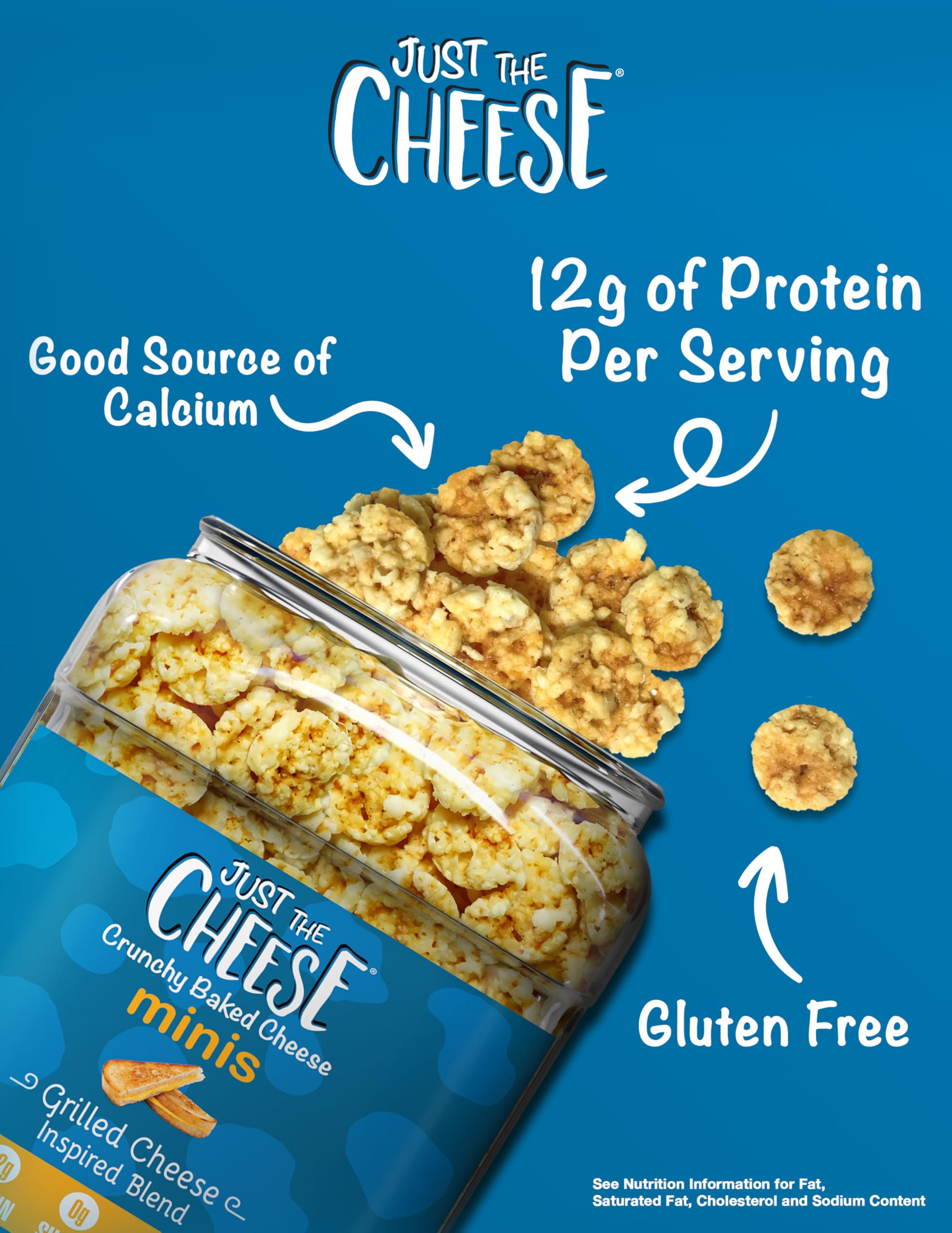 Just the Cheese Minis low-carb keto-friendly snack with 3g carbs.