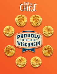 Just the Cheese Minis in jar, convenient gluten-free snack option.