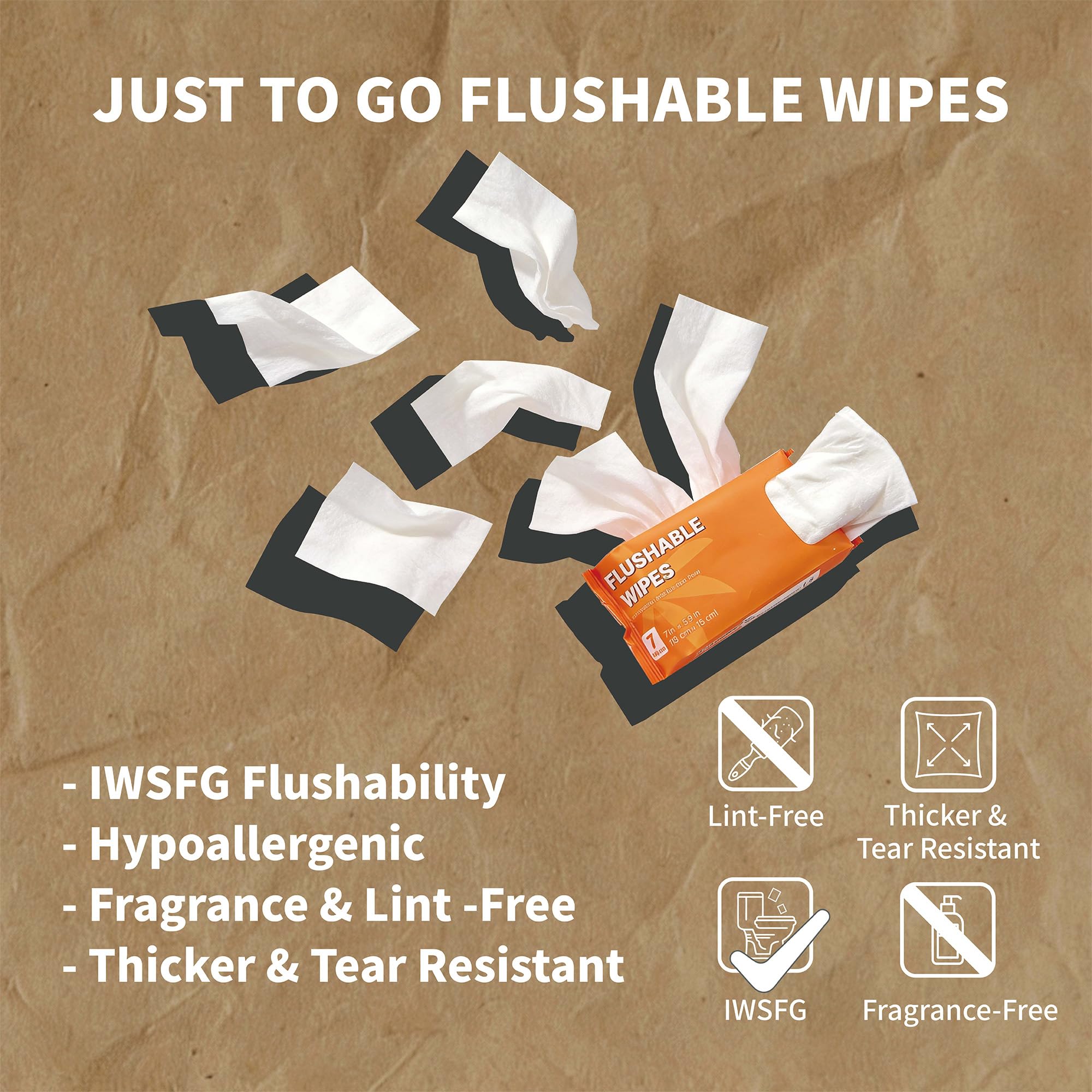 JUST TO GO ultra-compact pocket packs for easy carry.