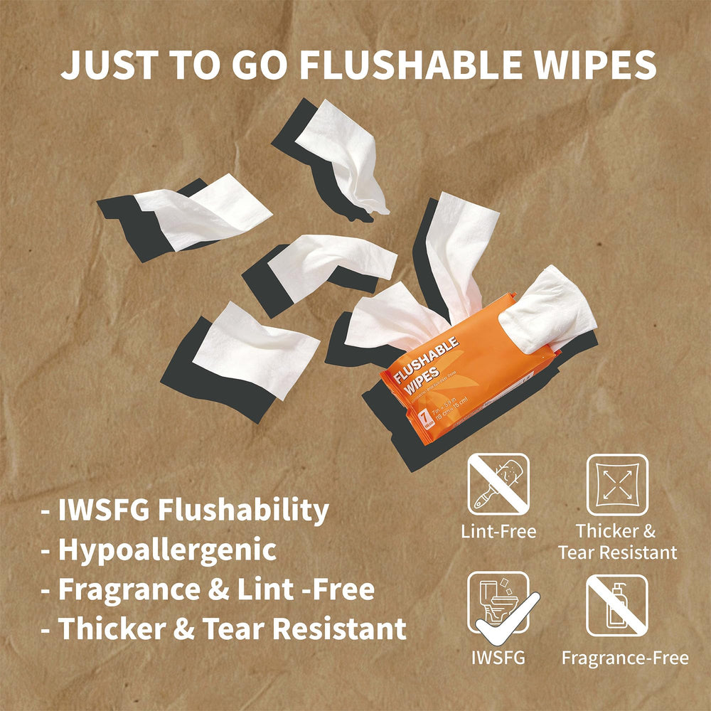 JUST TO GO ultra-compact pocket packs for easy carry.
