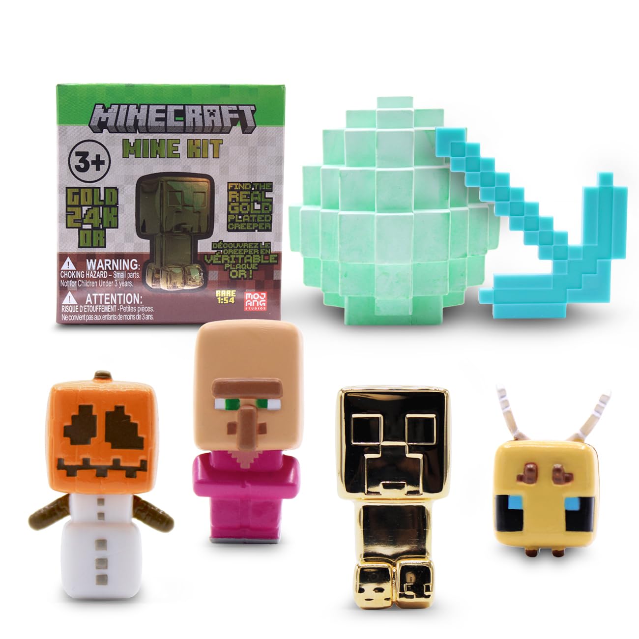 Just Toys Minecraft Mine Kit compacted sand block for hands-on mining.