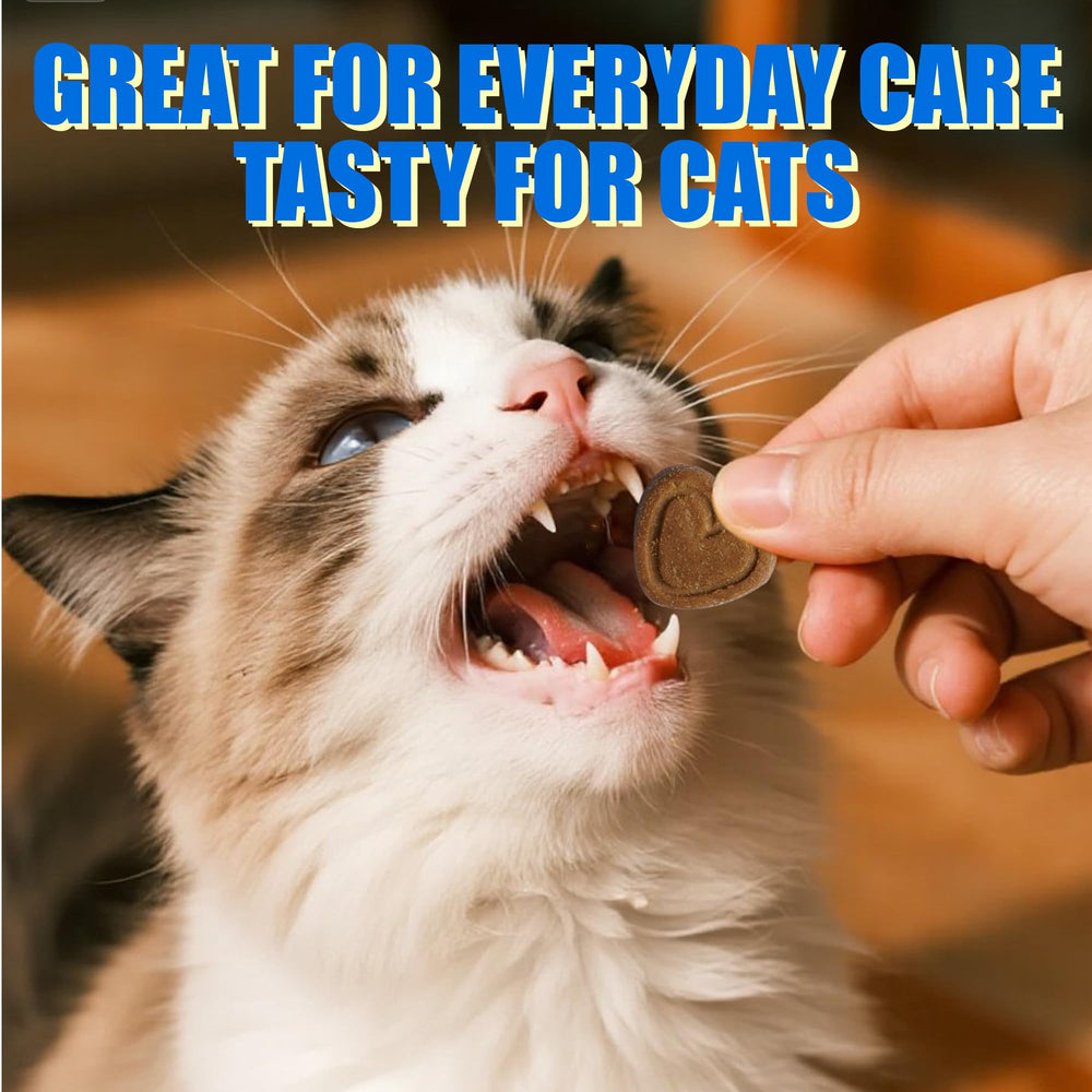 Just Try CoQ10 Cat Bites salmon oil supports coat health.